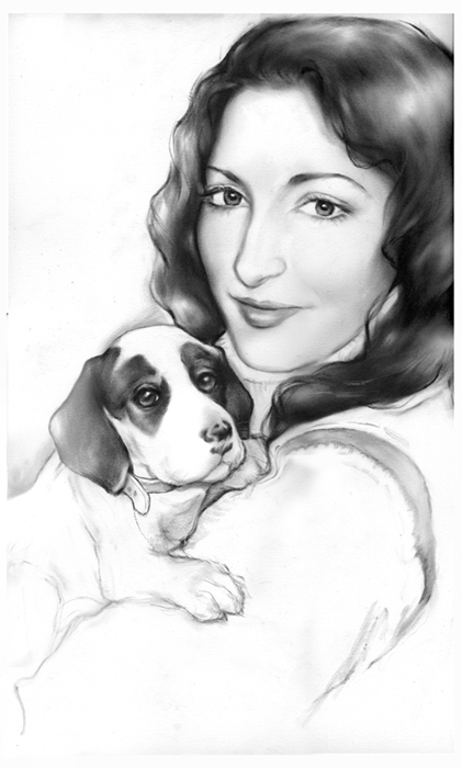 Портрет девушки с собакой